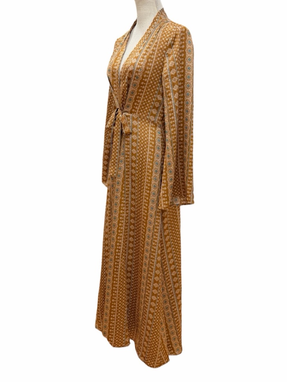 Storia Boho Tie-Front Maxi Dress / Duster - Size Medium - Picture 9 of 13